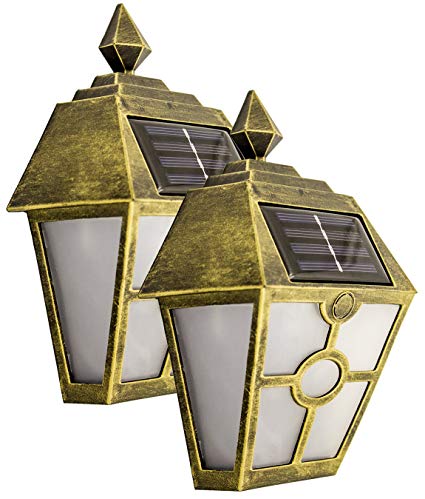 Sogrand Solar Deck Post Lights Outdoor Garage Door Lights Step Stair Light Waterproof Decorative Bronze Wall Lamp Fence Decorations Warm White LED 2018 of The Day Fo Walkway Path 2Pack