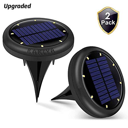 Bakiya Solar Disk Automatic Waterproof Ground Lawn Pathway 8 Led Lights - 2 Pack (2)