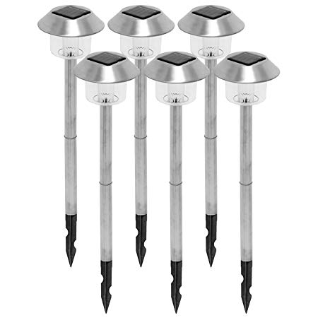 Sogrand Solar Lights Outdoor Pathway Decorative Garden Stakes Stainless Steel Stake Light Waterproof Bright Warm White LED 15 Lumen 2018 of The Day For Outside Landscape Walkway 6Pack