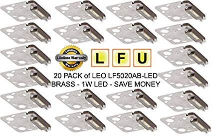 LFU 20 Pack of Leo Brass Hardscape LED Paver Light. Built in 1W LED. Low Voltage. Antique Bronze Finished. LF5020AB-LED. 3 Inches Long.