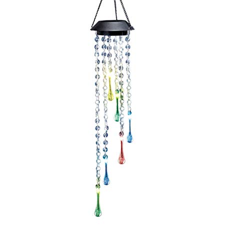 Solar Powered Garden Dangler Decoration with Color Changing Raindrops