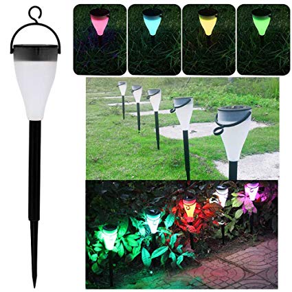 Solar Led Light 7 Color Waterproof Solar LED Powered Garden Spot Light Outdoor Landscape Path Lawn Lamp (2pcs)